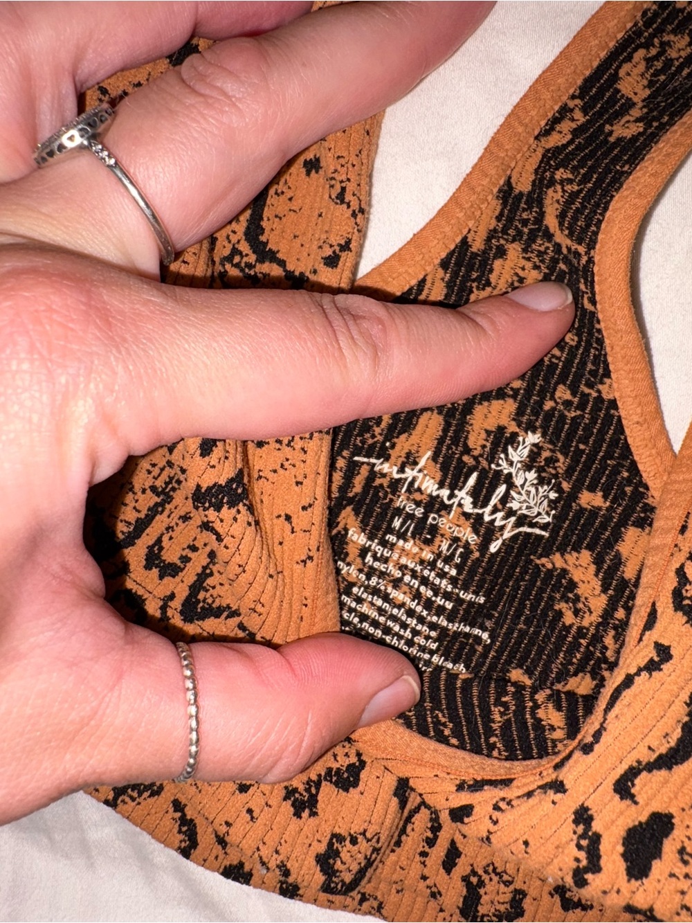 Free People Ribbed Print Racerback Bralette - Picture 3 of 4